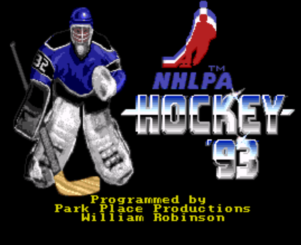 NHLPA Hockey 93 Title Screen